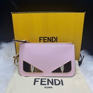FENDI Monsters Motif Leather Wallet Key Case